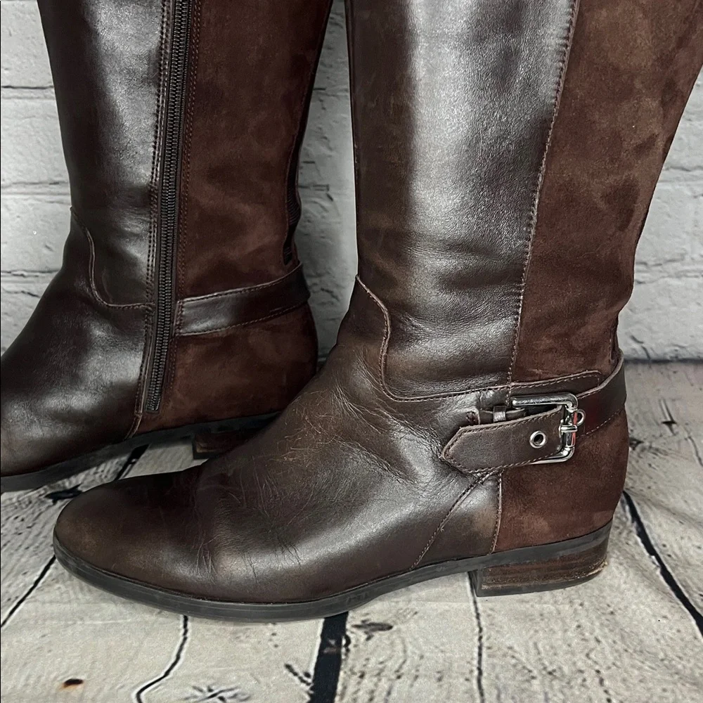 Marc Fisher Elegant Brown Leather Knee-High Boots